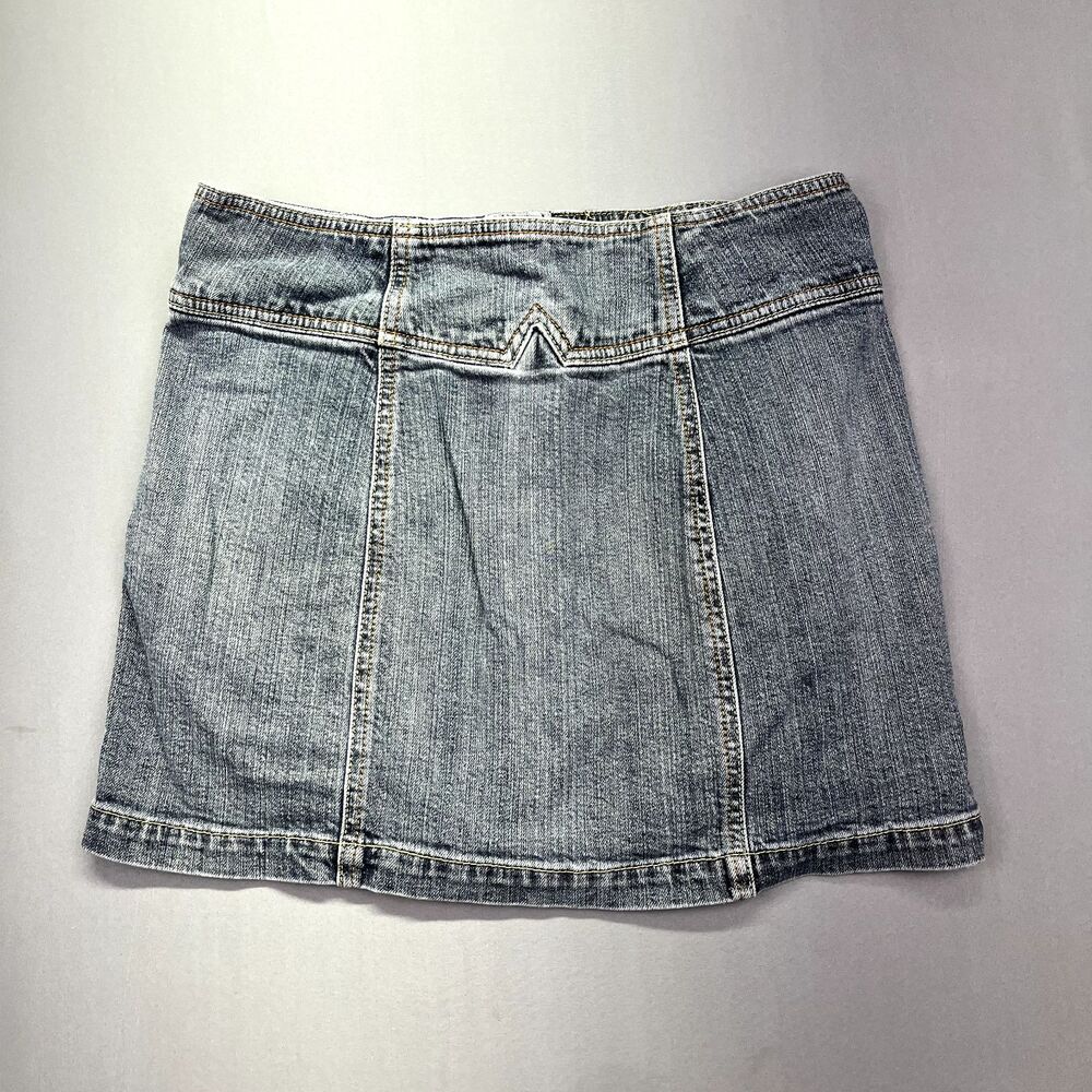 Gap Vintage Jean Skirt‎ Womens Size 4 Blue Denim Snap Button Front Y2K Pockets - Picture 9 of 12